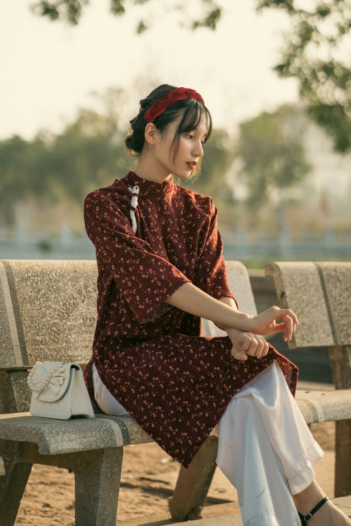 fusion fashion style outfit with traditional and modern elements