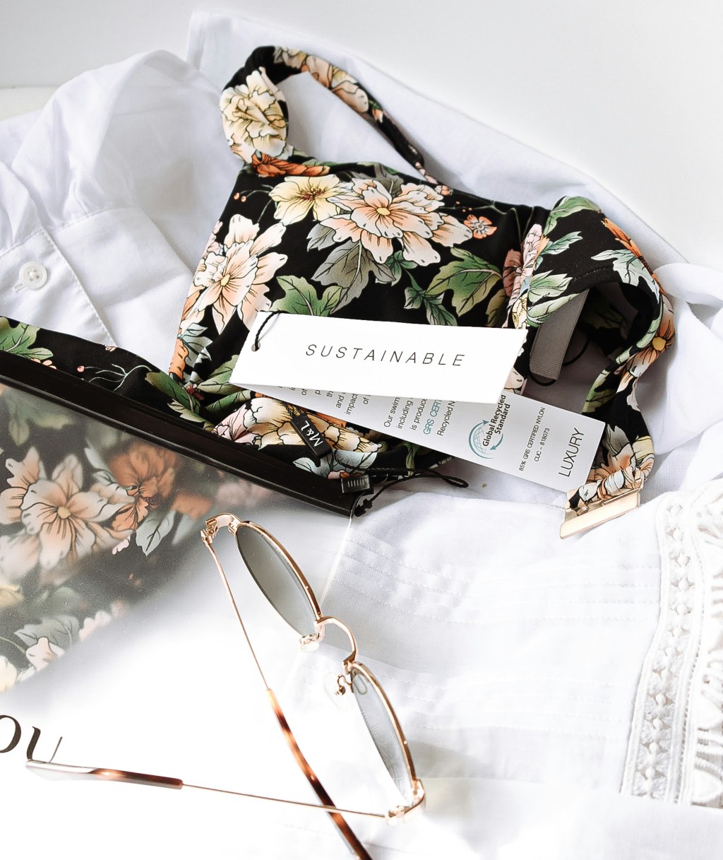 eco friendly sustainable fashion concept with natural fibers and recycled fabric clothing